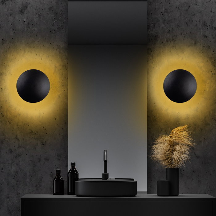 Opviq Lámpara de pared negra y cobre